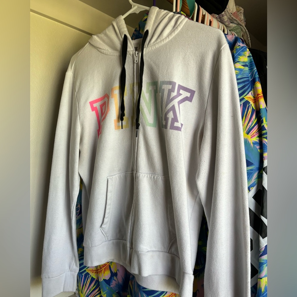 PINK white full zip
